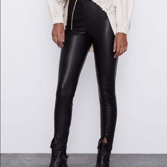 Zara Pants - Zara Faux Leather Pants Sz M